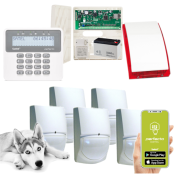 ZESTAW ALARMOWY SATEL PERFECTA-IP 32 5 CZUJEK SWAN QUAD + PRF-LCD + SYRENA SP-4001R